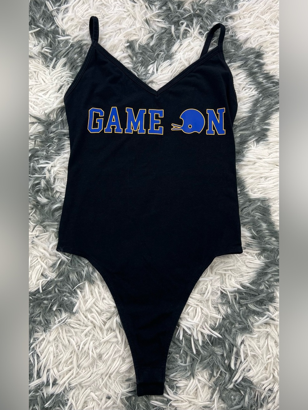 Victoria’s Secret PINK Women’s Black Bodysuit “Game On” Size XS